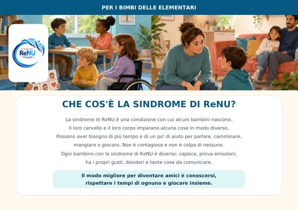 Opuscolo scuola elementare – Sindrome ReNU